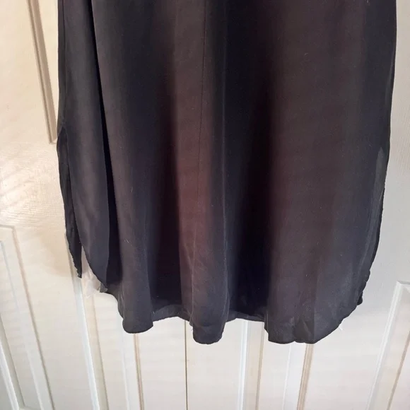 Eileen Fisher Black Sleeveless Shift Dress 100% Silk Lined Size Medium - Picture 5 of 8